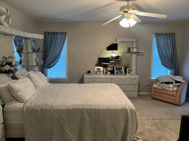 204 Melrose Ln, Dothan, AL 36303 - bedroom featuring light carpet and ceiling fan