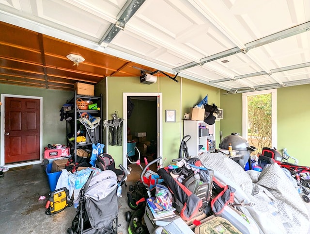 garage featuring a garage door opener