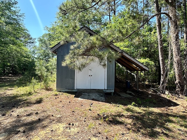 view of shed