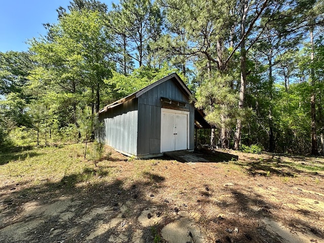 view of shed