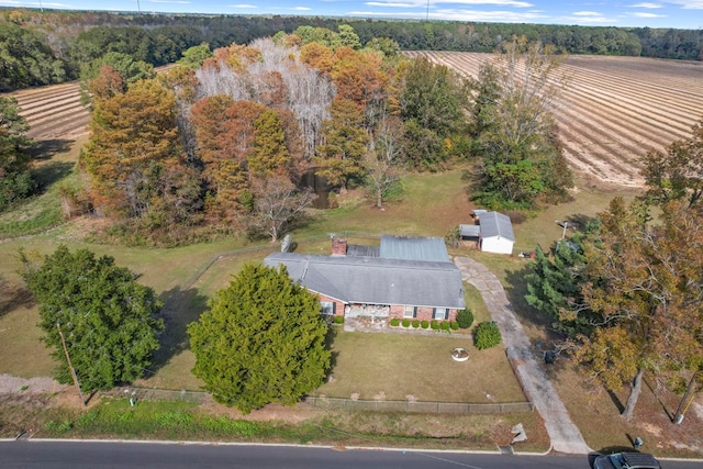 drone / aerial view featuring a rural view