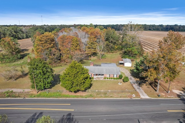 drone / aerial view with a rural view