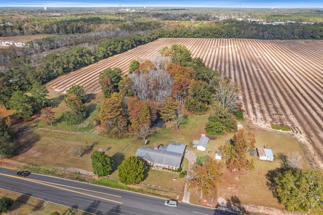 aerial view featuring a rural view