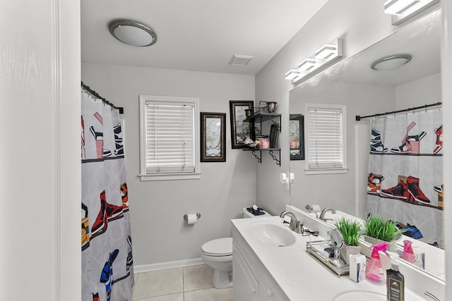 6 Piedmont Pl, Enterprise, AL 36330 - full bathroom featuring tile patterned floors, double vanity, plenty of natural light, and a shower with curtain