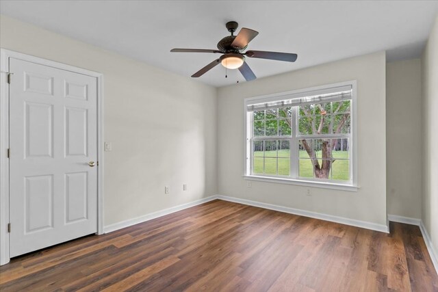 493 Shiloh Rd, Hartford, AL 36344 - unfurnished room featuring dark wood finished floors and ceiling fan