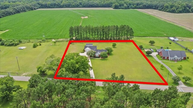 493 Shiloh Rd, Hartford, AL 36344 - aerial view of sparsely populated area with extensive farmland and property parcel outlined