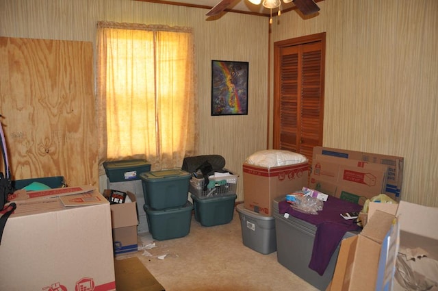 210 Anderson St, Kinston, AL 36453 - storage area with ceiling fan