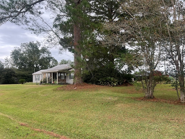 view of yard featuring a porch