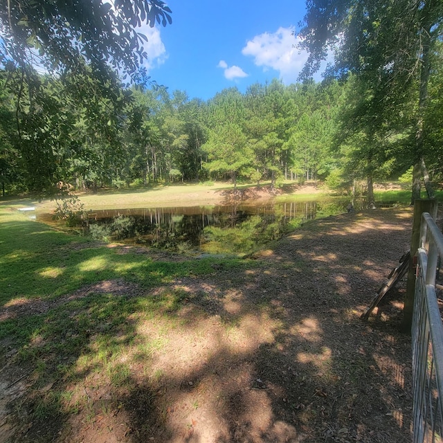 view of yard featuring a water view