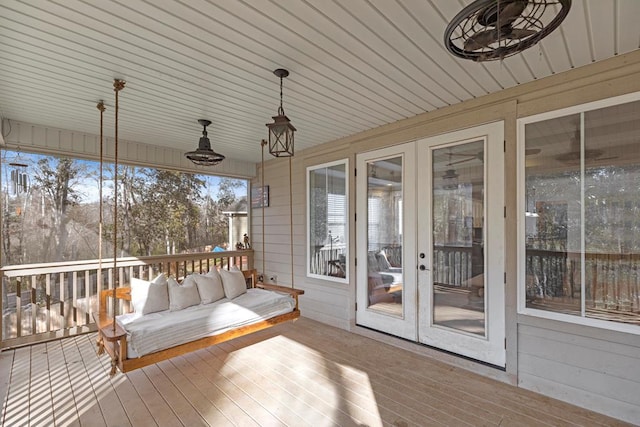 view of unfurnished sunroom