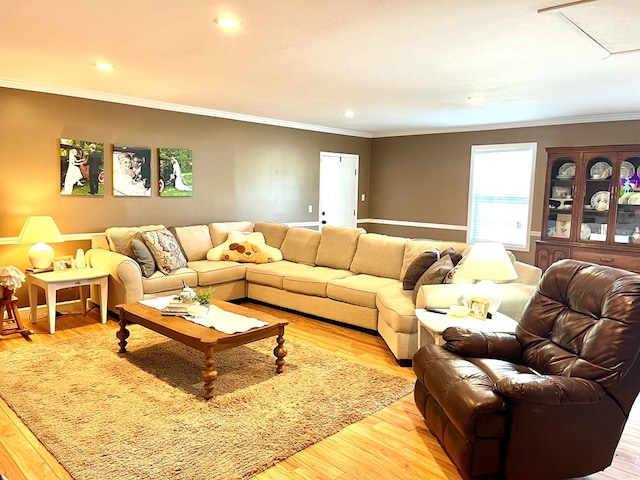 31 County Road 276, Enterprise, AL 36330 - living area featuring ornamental molding, light wood-style floors, and recessed lighting