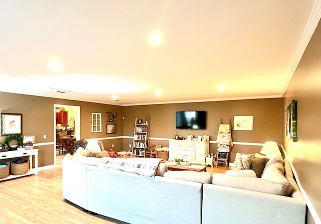31 County Road 276, Enterprise, AL 36330 - living room with crown molding, recessed lighting, and light wood-style floors