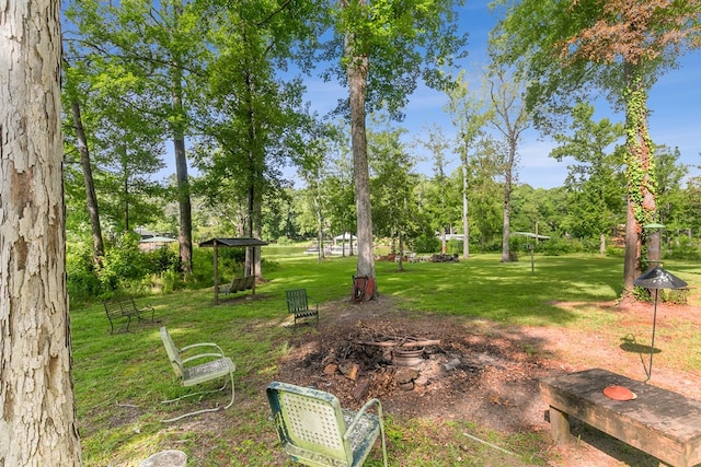 668 Lake Front Dr, Abbeville, AL 36310 - view of grassy yard with view of wooded area