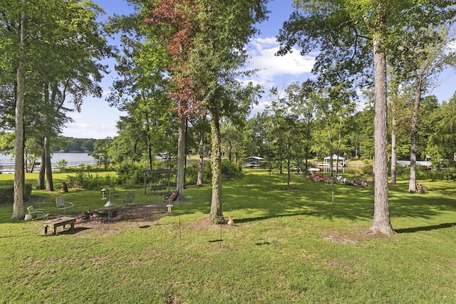 668 Lake Front Dr, Abbeville, AL 36310 - view of home's community with a lawn and a water view