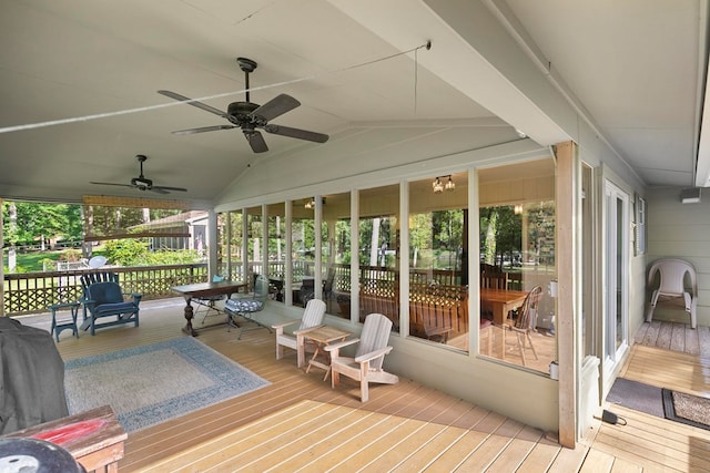 668 Lake Front Dr, Abbeville, AL 36310 - deck with ceiling fan