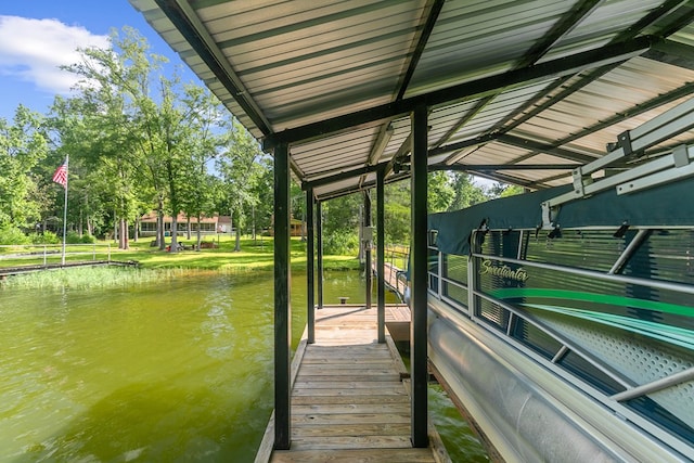 668 Lake Front Dr, Abbeville, AL 36310 - dock area featuring a water view and view of wooded area