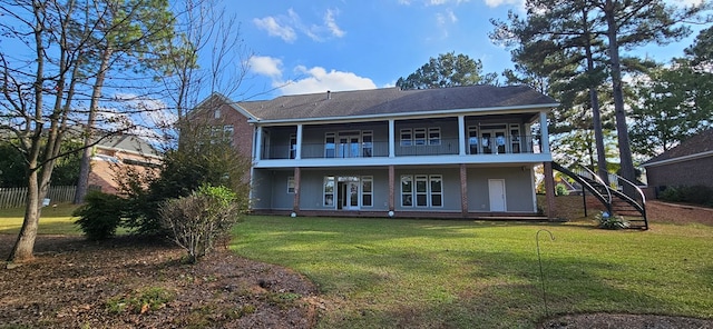 102 Glencoe Way, Dothan, AL 36305 - back of house featuring stairs and a balcony