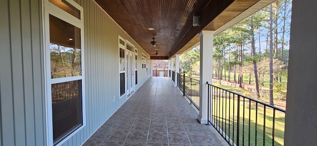 view of patio / terrace with ceiling fan