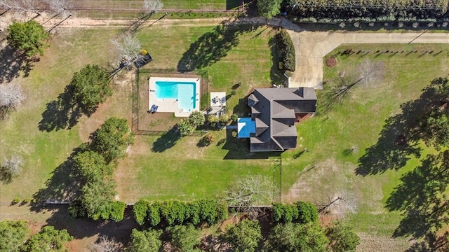 aerial view featuring a rural view