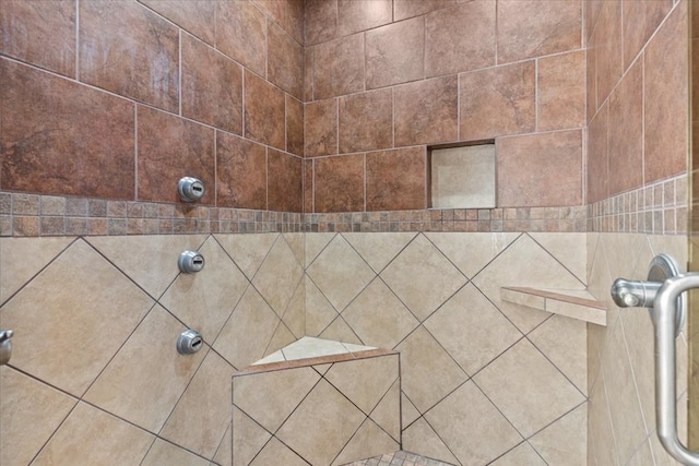 interior details with tiled shower