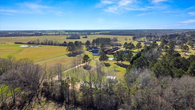 bird's eye view with a rural view