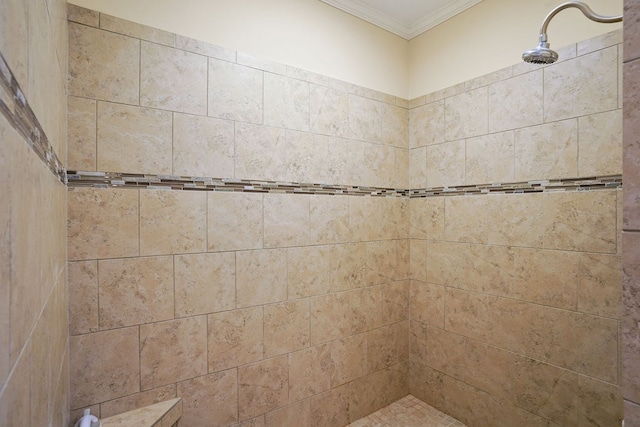 106 Camberly Ct, Dothan, AL 36301 - bathroom with crown molding and a tile shower