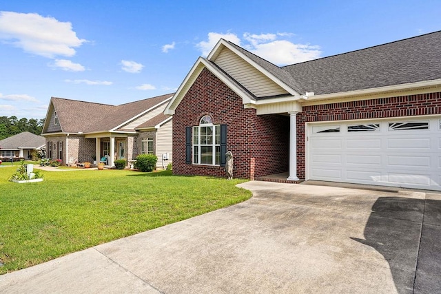 106 Camberly Ct, Dothan, AL 36301 - view of front of property with brick siding, concrete driveway, a front yard, and a garage