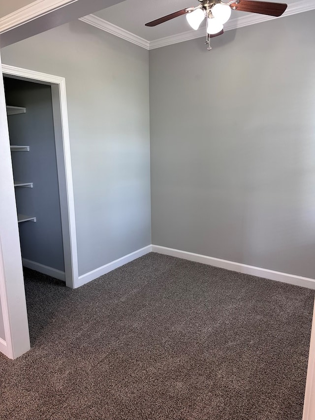 183 Chestnutt Rd, Slocomb, AL 36375 - carpeted spare room featuring crown molding and ceiling fan