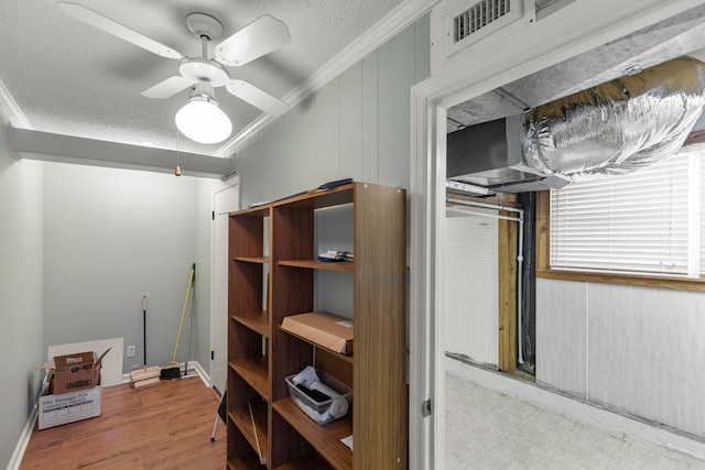 storage area with ceiling fan