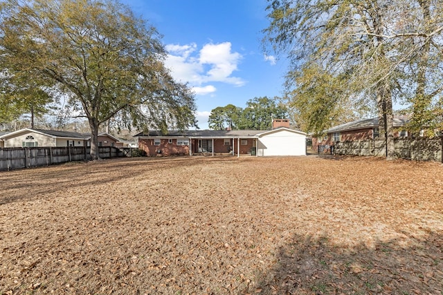 view of single story home