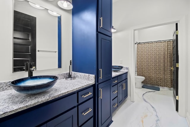 5700 S State Highway 605, Rehobeth, AL 36301 - full bath featuring vanity, curtained shower, and marble finish flooring