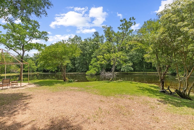 408 Shakespeare Dr, Dothan, AL 36303 - view of green lawn with a water view and a gazebo