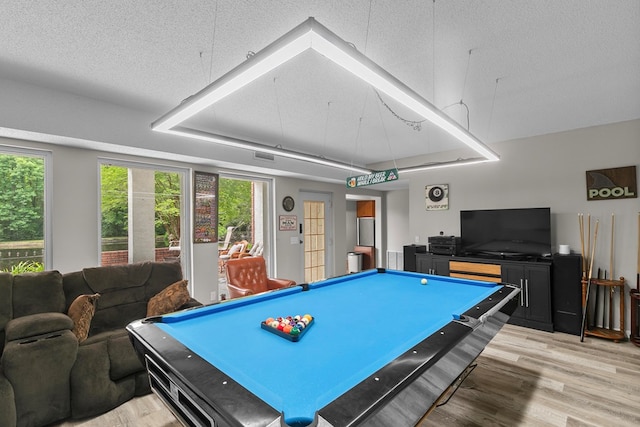 408 Shakespeare Dr, Dothan, AL 36303 - game room featuring billiards table, light wood-type flooring, and a textured ceiling
