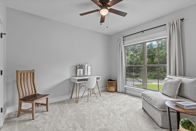 246 Suggs Rd, Dothan, AL 36345 - living area featuring plenty of natural light, carpet floors, and ceiling fan