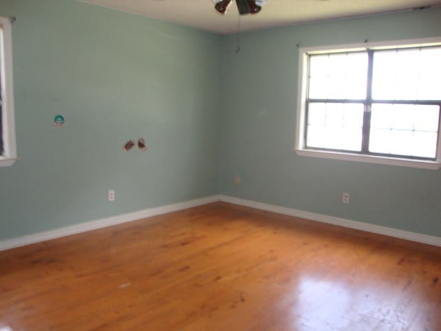 801 Early Walden Rd, Headland, AL 36345 - empty room featuring light wood-style flooring, ceiling fan, and baseboards
