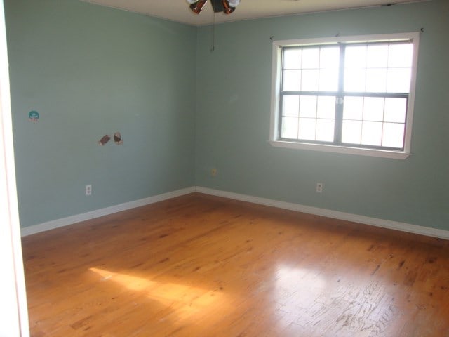 801 Early Walden Rd, Headland, AL 36345 - unfurnished room with light wood finished floors, baseboards, and a ceiling fan
