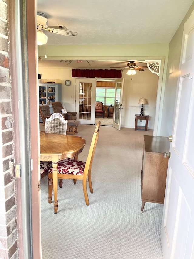 869 Bethlehem Rd, Midland City, AL 36350 - carpeted dining space featuring ceiling fan