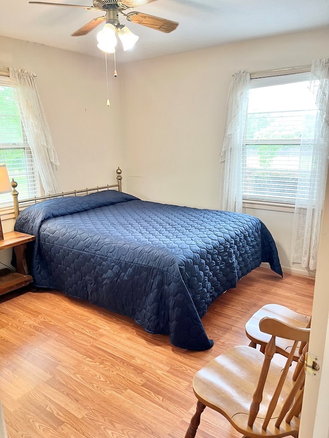 869 Bethlehem Rd, Midland City, AL 36350 - bedroom with light wood-type flooring and a ceiling fan