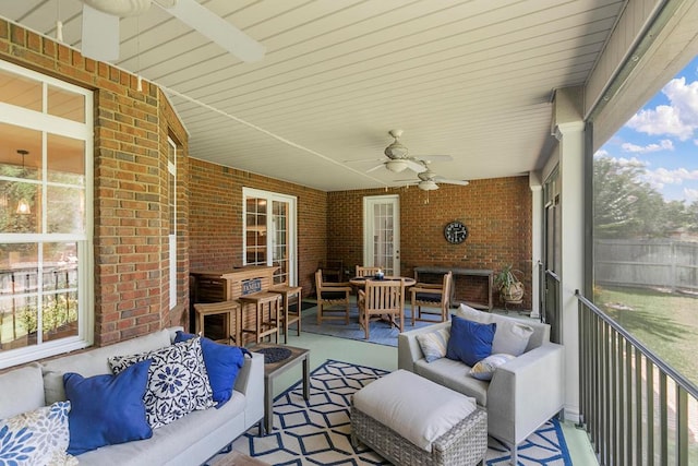 306 Halifax Dr, Dothan, AL 36305 - view of patio with an outdoor living space and a ceiling fan