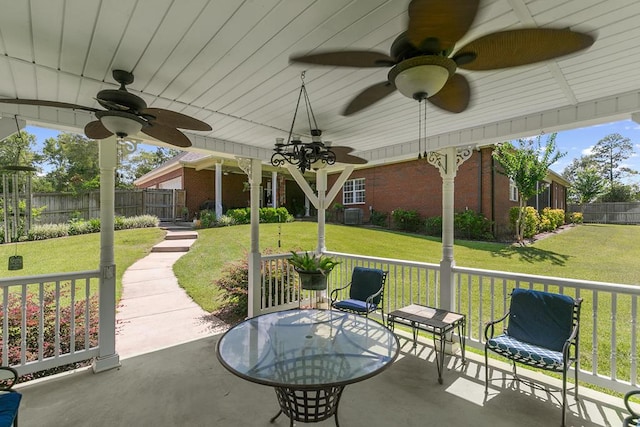 306 Halifax Dr, Dothan, AL 36305 - view of patio with ceiling fan