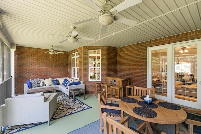 306 Halifax Dr, Dothan, AL 36305 - view of patio featuring outdoor lounge area and a ceiling fan