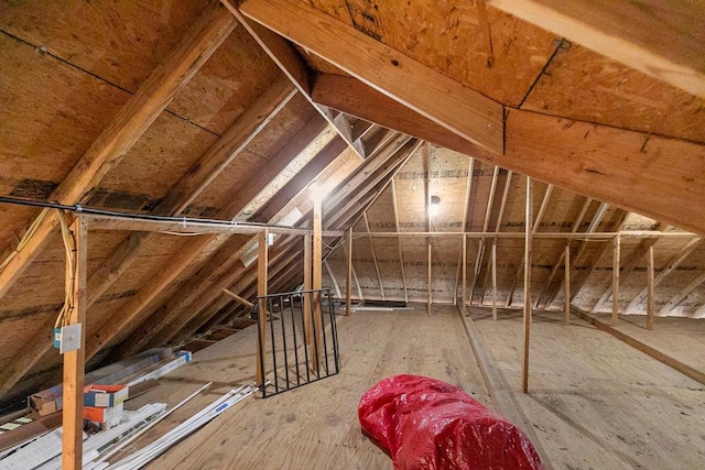 306 Halifax Dr, Dothan, AL 36305 - unfinished attic featuring an upstairs landing