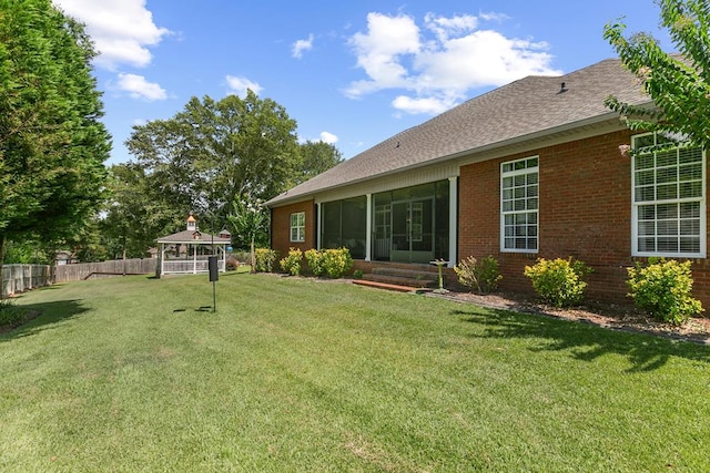 306 Halifax Dr, Dothan, AL 36305 - view of yard featuring a gazebo, a sunroom, and entry steps