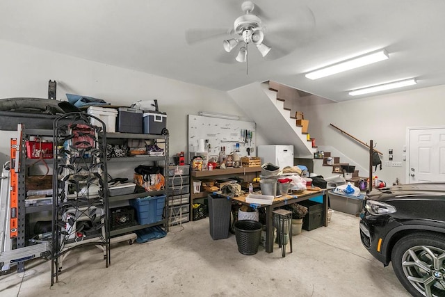 306 Halifax Dr, Dothan, AL 36305 - garage featuring ceiling fan and a workshop area