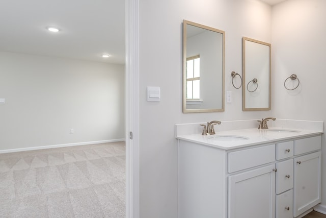 1017 Sandbed Rd, Newton, AL 36352 - bathroom featuring double vanity and recessed lighting