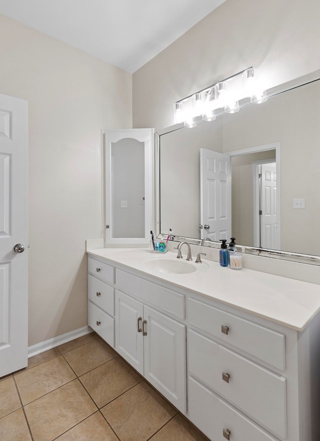 bathroom featuring tile patterned floors and vanity