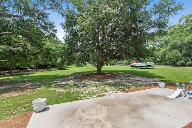 view of yard with a patio area