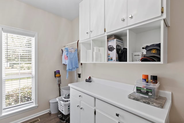 interior space featuring dark hardwood / wood-style floors and plenty of natural light