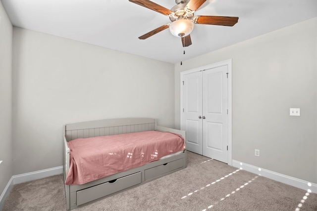 2027 S County Road 9, Newton, AL 36352 - bedroom with a closet, carpet, and ceiling fan