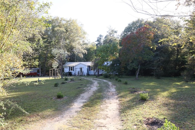 view of front of home with a front yard